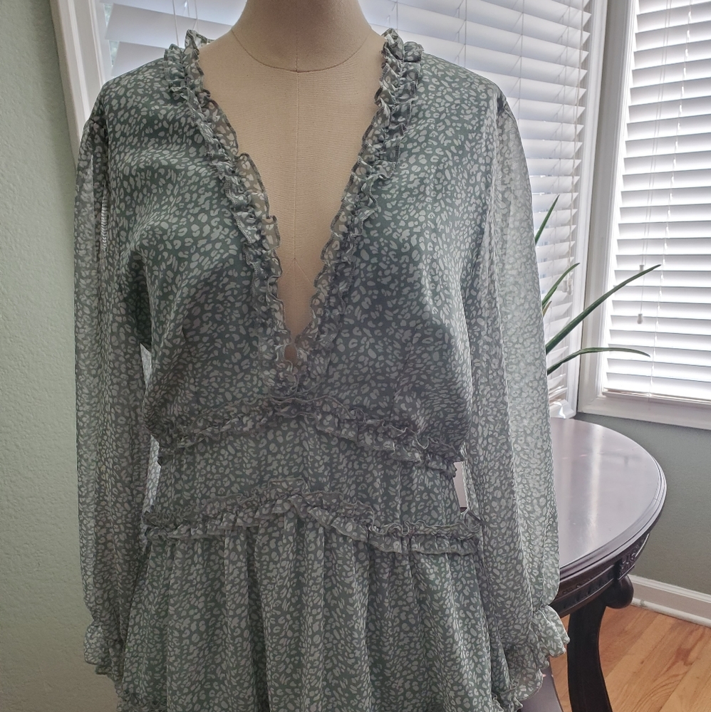 Soft floral print boho dress